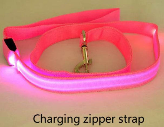 LED Dog Leash with Fluorescent Dog Collar - FurryJoyPets