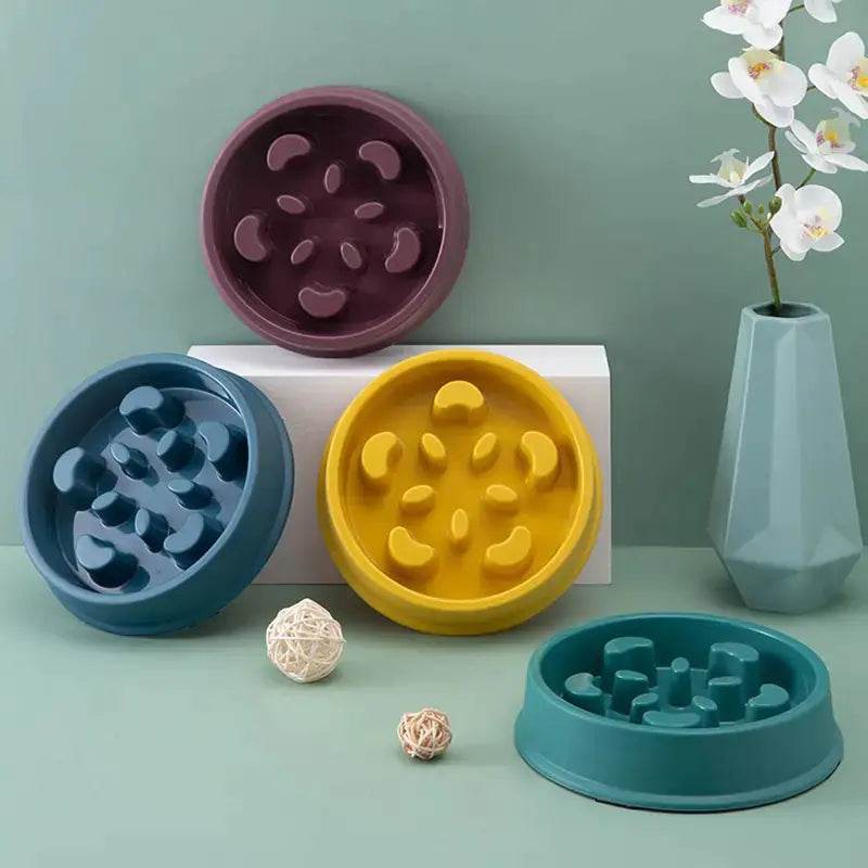 Petal-Shaped Slow Feed Dog Puzzle Bowl - Anti-Slip - FurryJoyPets