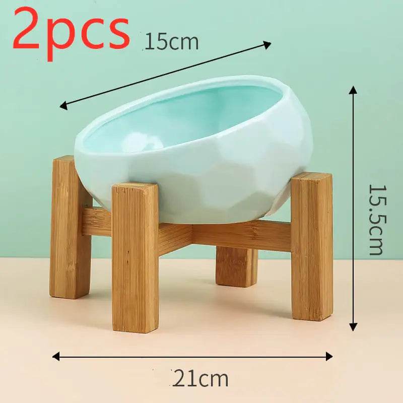 Ceramic Pet Bowl for Cats and Dogs with Oblique Mouth - FurryJoyPets
