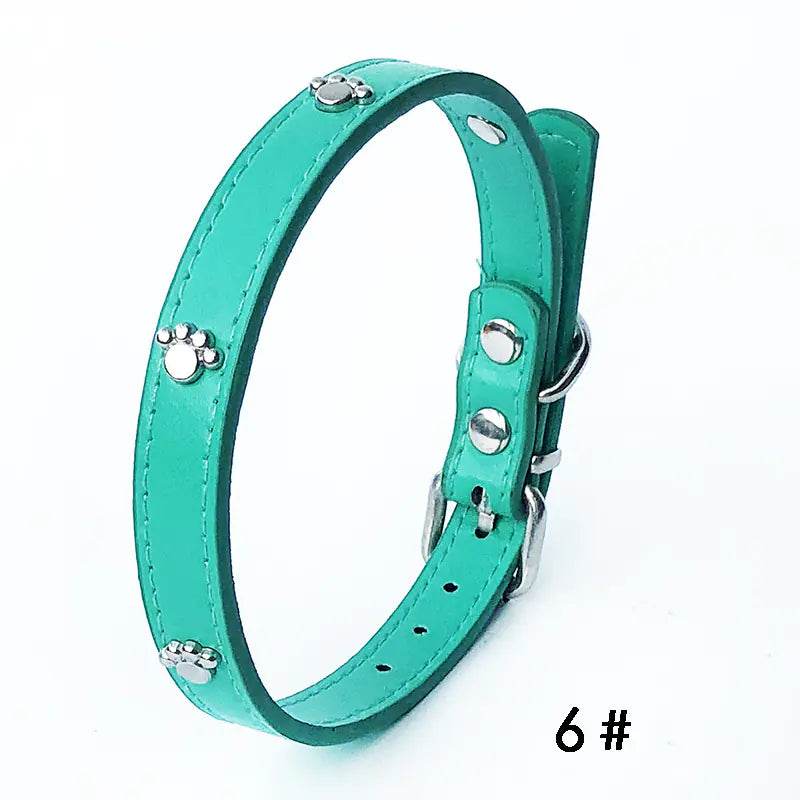 Pack of 10 PU Leather Dog Collars 1.5 inches - FurryJoyPets