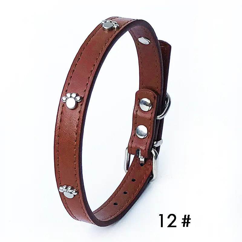 Pack of 10 PU Leather Dog Collars 1.5 inches - FurryJoyPets