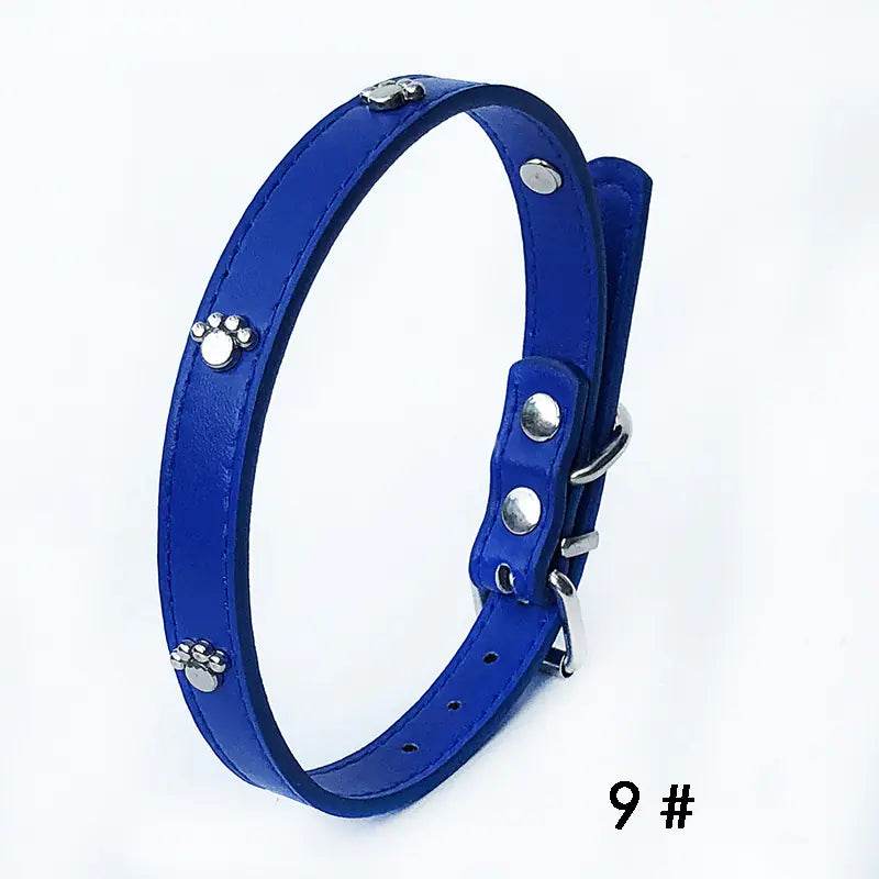 Pack of 10 PU Leather Dog Collars 1.5 inches - FurryJoyPets