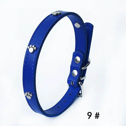 Pack of 10 PU Leather Dog Collars 1.5 inches - FurryJoyPets