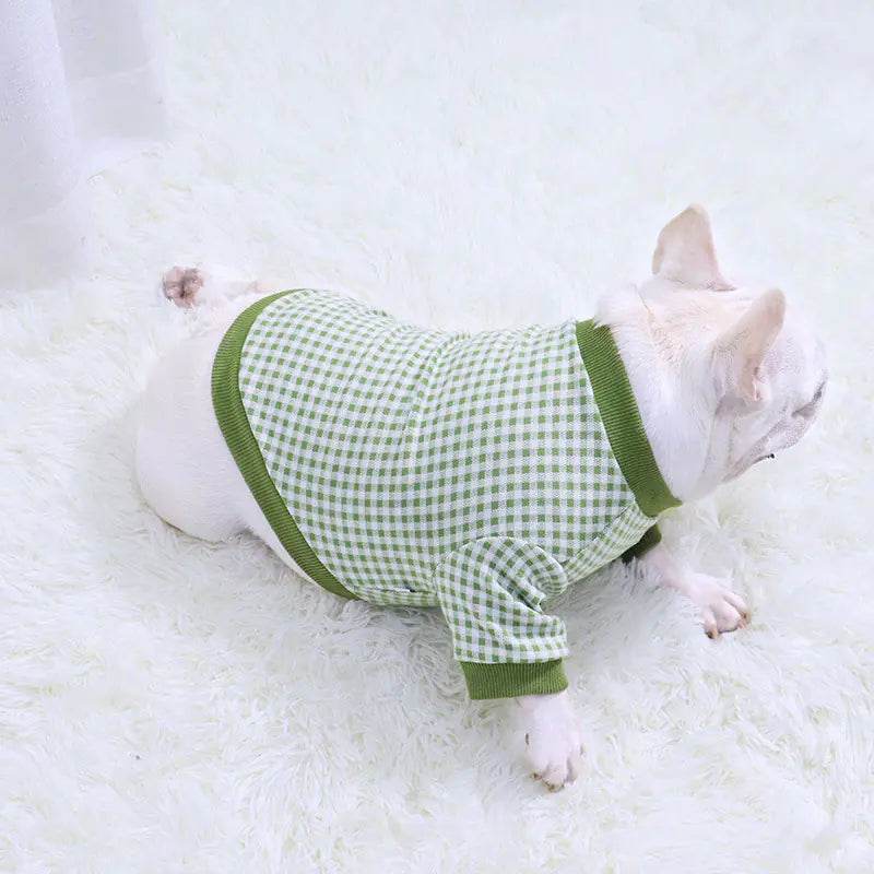Fadou Plus Velvet Plaid Dog Sweater for Fall/Winter - FurryJoyPets