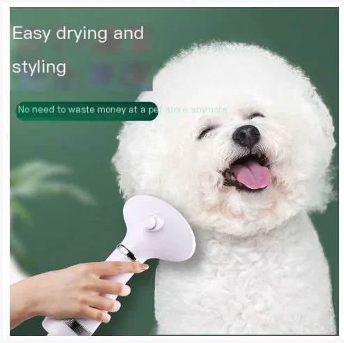 2-in-1 Pet Grooming Brush with Heated Blow Dryer - FurryJoyPets