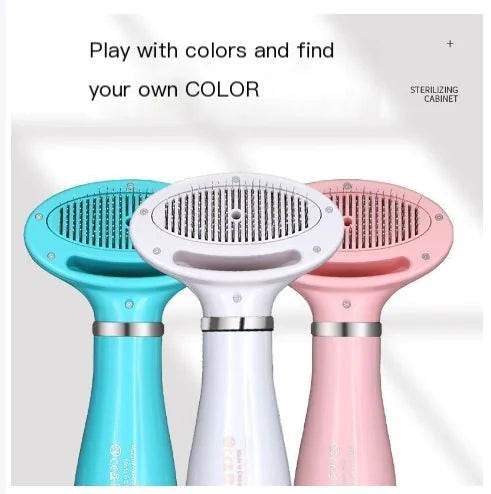 2-in-1 Pet Grooming Brush with Heated Blow Dryer - FurryJoyPets