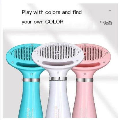 2-in-1 Pet Grooming Brush with Heated Blow Dryer - FurryJoyPets