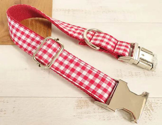 Red Plaid Dog Collar - Unique Pet Accessory by Muttco - FurryJoyPets
