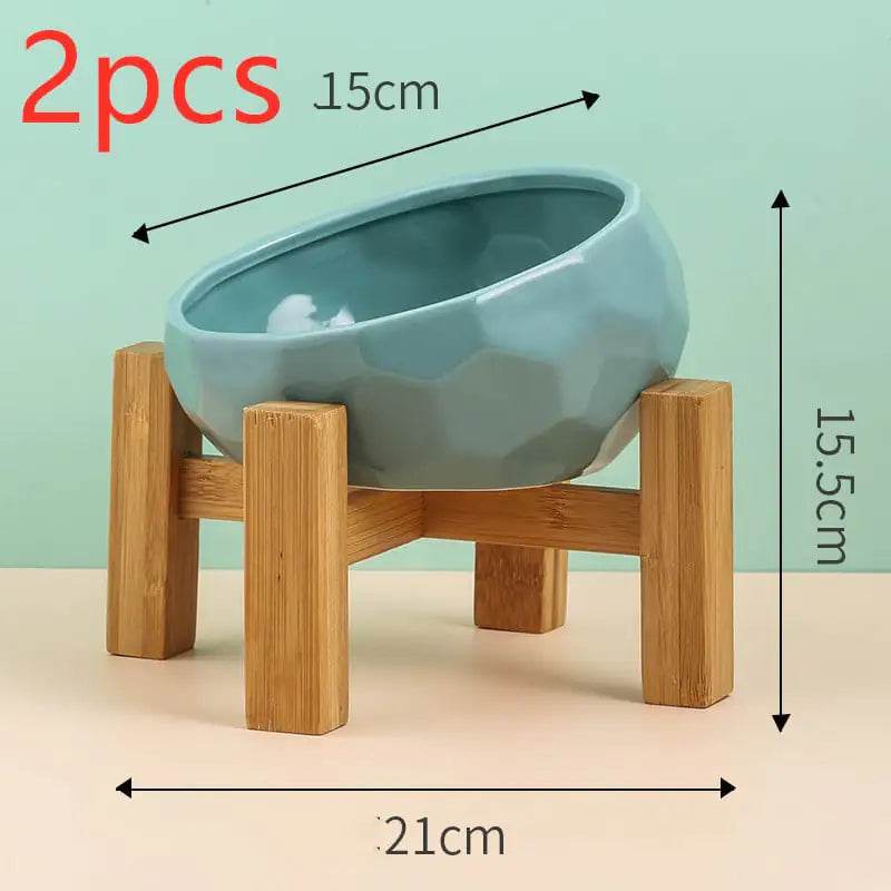 Ceramic Pet Bowl for Cats and Dogs with Oblique Mouth - FurryJoyPets