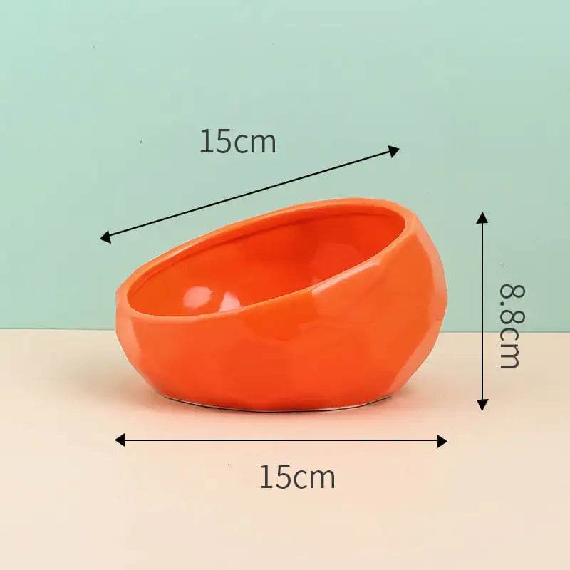 Ceramic Pet Bowl for Cats and Dogs with Oblique Mouth - FurryJoyPets