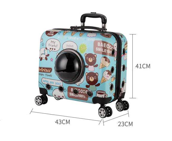 18-Inch Portable Pet Trolley with Wheels and Backpack - FurryJoyPets