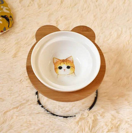 Spine Protection Bowl Holder for Cat Food and Water - FurryJoyPets