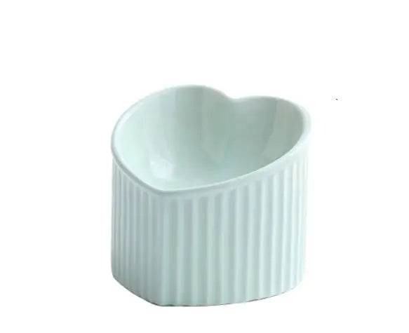 Ceramic Pet Bowl with Slanted Design for Cats - FurryJoyPets
