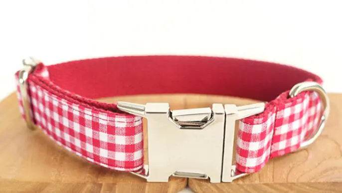 Red Plaid Dog Collar - Unique Pet Accessory by Muttco - FurryJoyPets