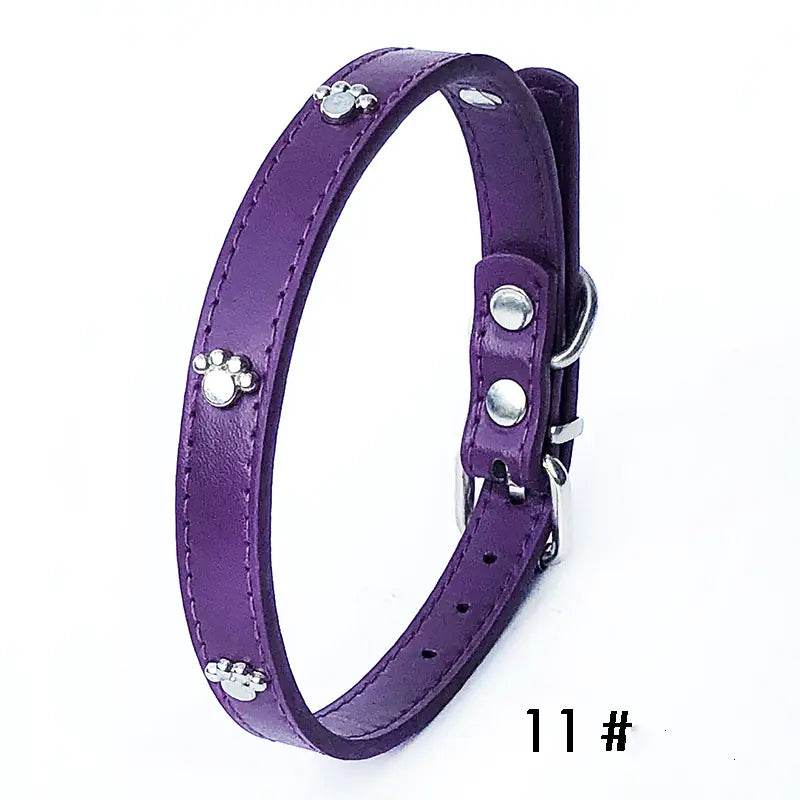 Pack of 10 PU Leather Dog Collars 1.5 inches - FurryJoyPets