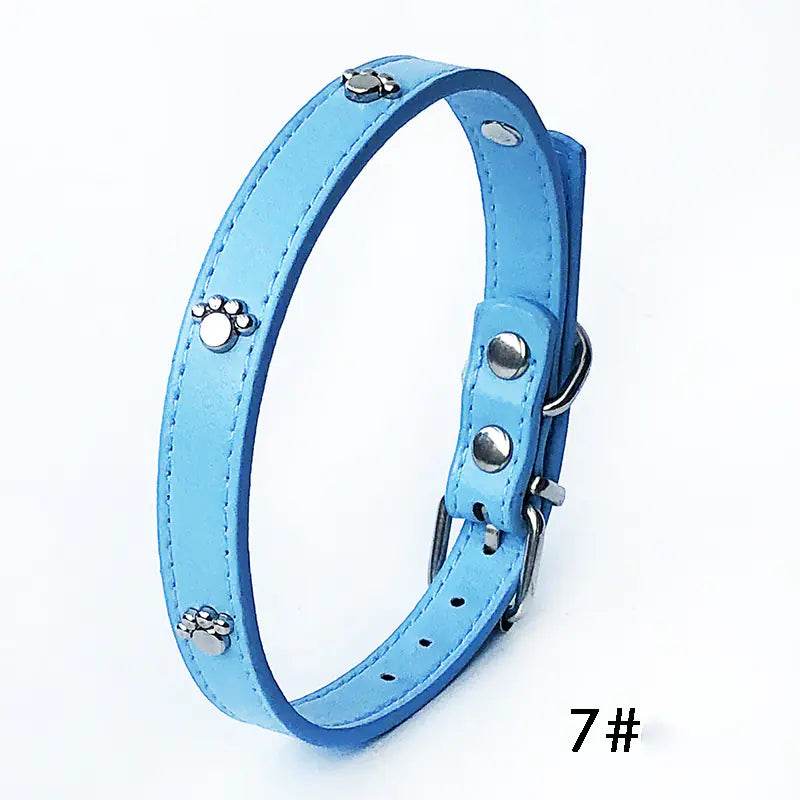 Pack of 10 PU Leather Dog Collars 1.5 inches - FurryJoyPets