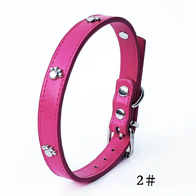 Pack of 10 PU Leather Dog Collars 1.5 inches - FurryJoyPets