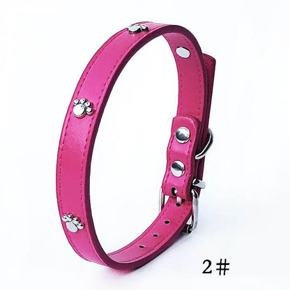 Pack of 10 PU Leather Dog Collars 1.5 inches - FurryJoyPets
