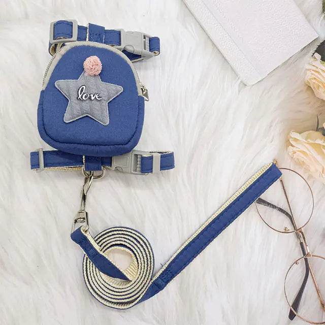 Adjustable Dog Traction Rope with Backpack Accessories - FurryJoyPets