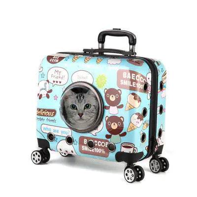 18-Inch Portable Pet Trolley with Wheels and Backpack - FurryJoyPets