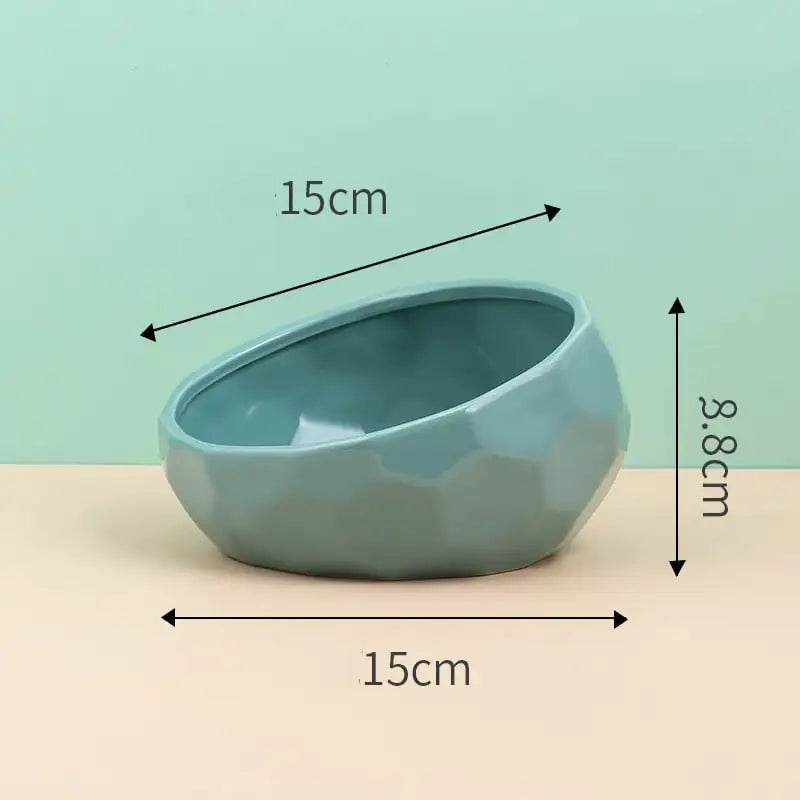 Ceramic Pet Bowl for Cats and Dogs with Oblique Mouth - FurryJoyPets