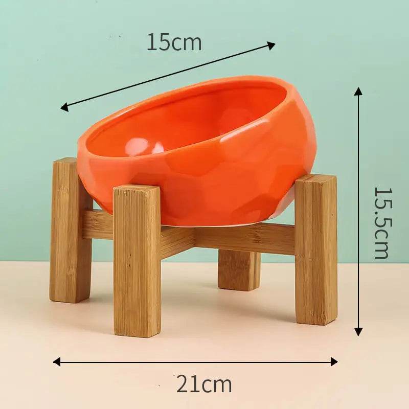 Ceramic Pet Bowl for Cats and Dogs with Oblique Mouth - FurryJoyPets