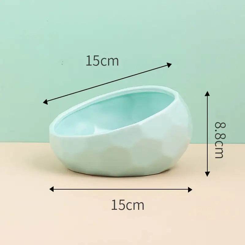 Ceramic Pet Bowl for Cats and Dogs with Oblique Mouth - FurryJoyPets