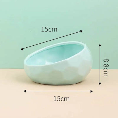 Ceramic Pet Bowl for Cats and Dogs with Oblique Mouth - FurryJoyPets