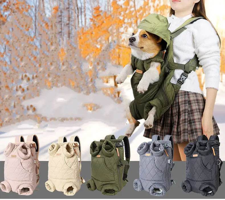 Winter Thickened Portable Pet Chest Backpack - FurryJoyPets