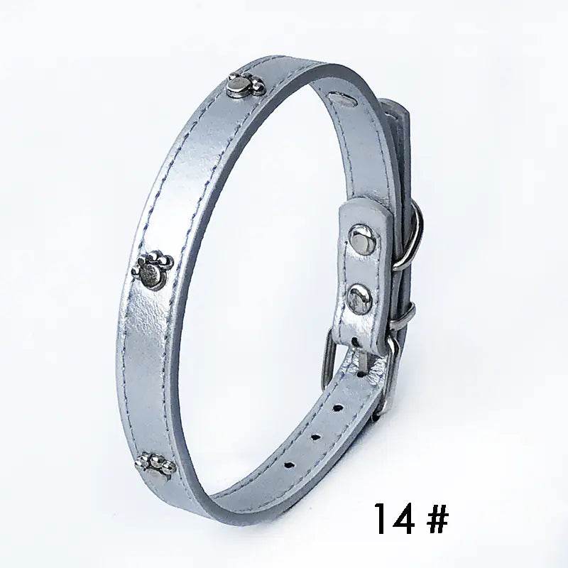 Pack of 10 PU Leather Dog Collars 1.5 inches - FurryJoyPets