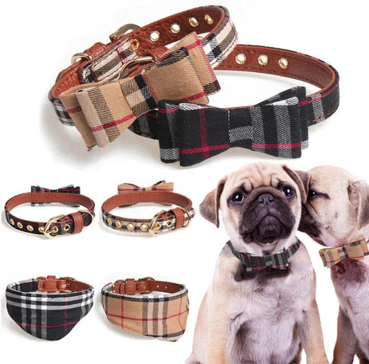 Aming New Bowtie Pet Collar with Triangle Scarf - FurryJoyPets
