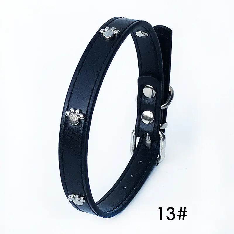 Pack of 10 PU Leather Dog Collars 1.5 inches - FurryJoyPets
