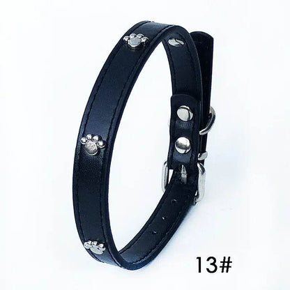 Pack of 10 PU Leather Dog Collars 1.5 inches - FurryJoyPets