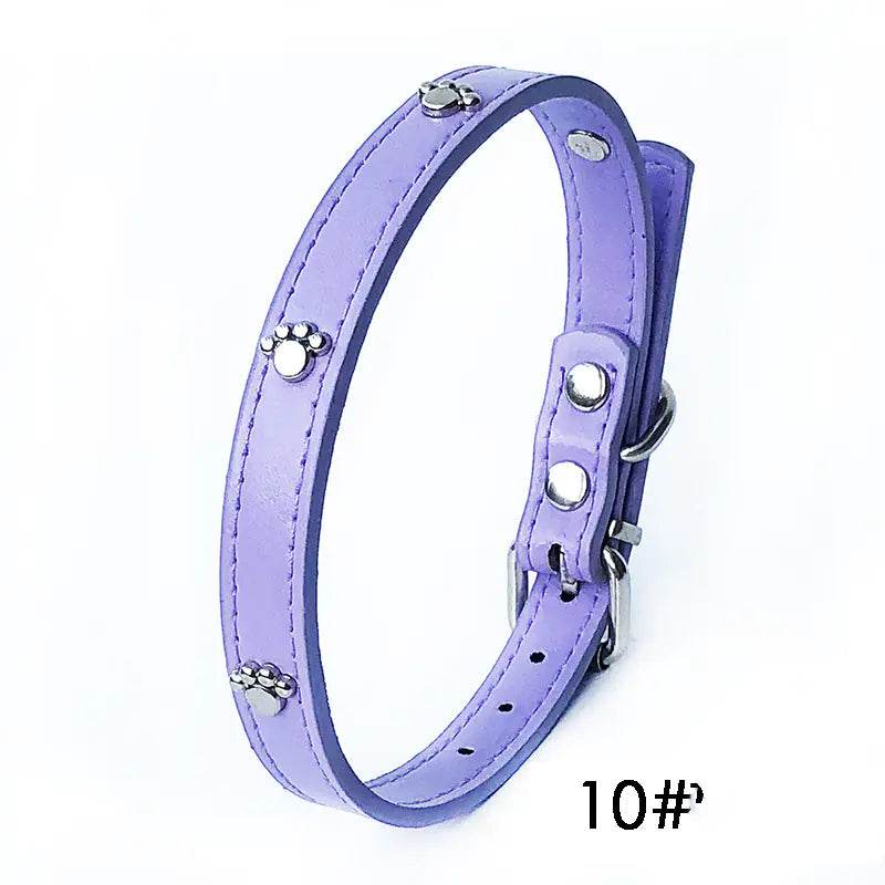 Pack of 10 PU Leather Dog Collars 1.5 inches - FurryJoyPets