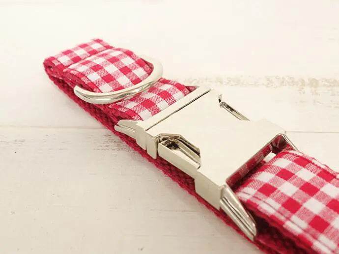 Red Plaid Dog Collar - Unique Pet Accessory by Muttco - FurryJoyPets