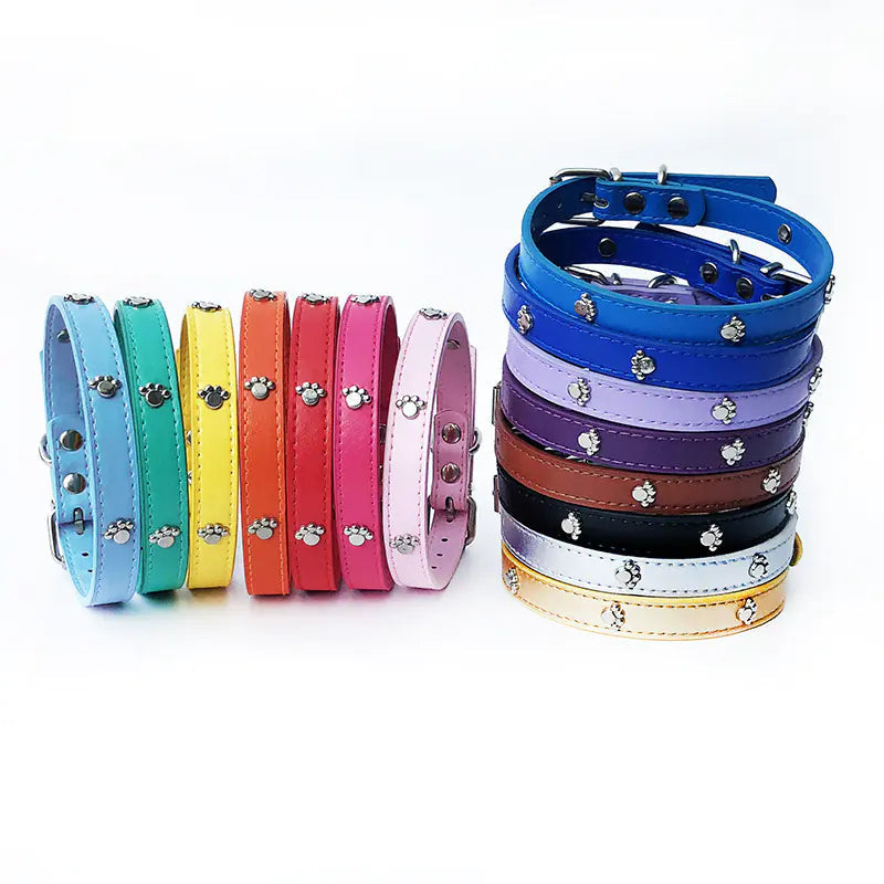 Pack of 10 PU Leather Dog Collars 1.5 inches