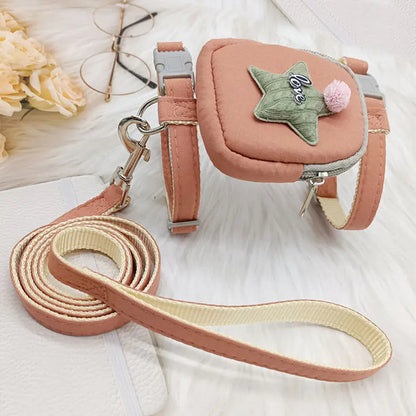 Adjustable Dog Traction Rope with Backpack Accessories