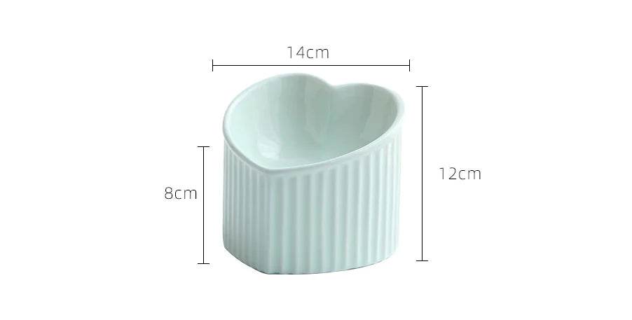 Ceramic Pet Bowl with Slanted Design for Cats - FurryJoyPets