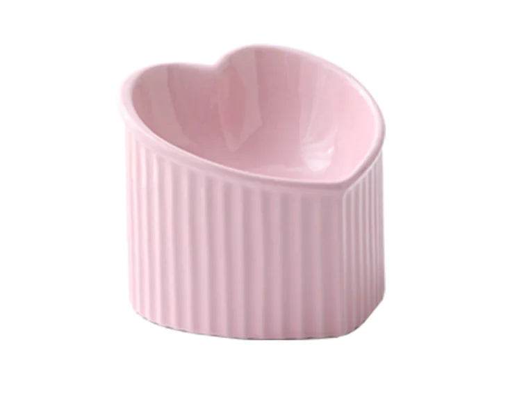 Ceramic Pet Bowl with Slanted Design for Cats - FurryJoyPets