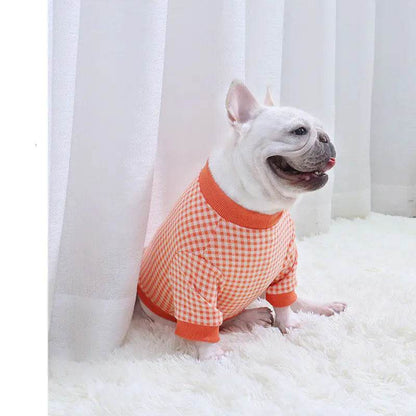 Fadou Plus Velvet Plaid Dog Sweater for Fall/Winter - FurryJoyPets