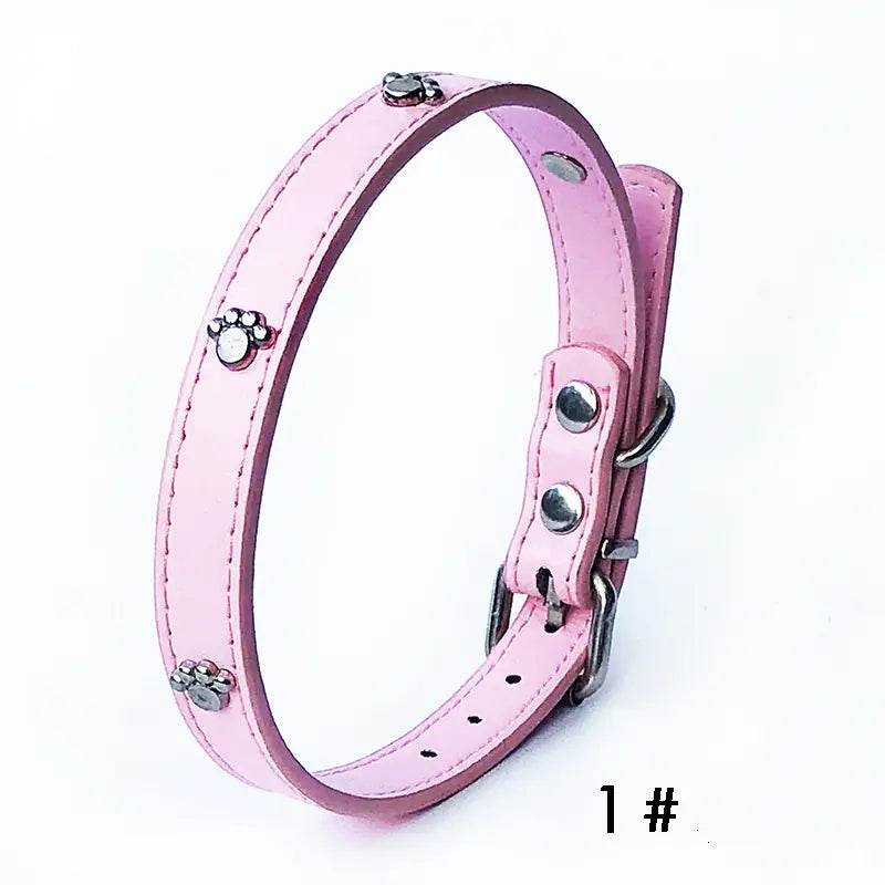 Pack of 10 PU Leather Dog Collars 1.5 inches - FurryJoyPets