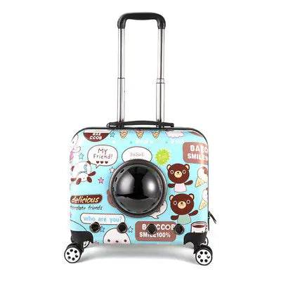 18-Inch Portable Pet Trolley with Wheels and Backpack - FurryJoyPets